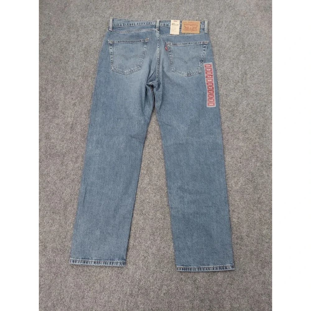Levis 505 Jeans‎ Mens 34x30 Blue Medium Wash Relaxed Regular Straight Fit